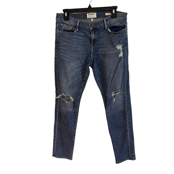 Frame Denim Blue Le Garcon Mid Rise Straight Leg Jeans Size 29 - Picture 1 of 7